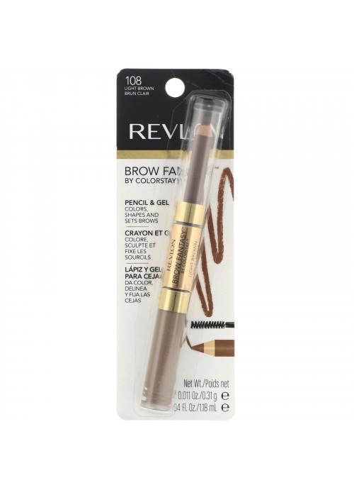 Revlon, Brow Fantasy, 108 Light Brown, 0.011 oz (0.31 g) / 0.04 fl oz (1.18 ml)