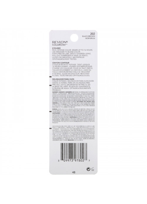 Revlon, Colorstay, Eyeliner, 202 Black Brown, 0.01 oz (0.28 g)