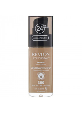 Revlon, Colorstay, Makeup, Combination/Oily, 350 Rich Tan, 1 fl oz (30 ml)