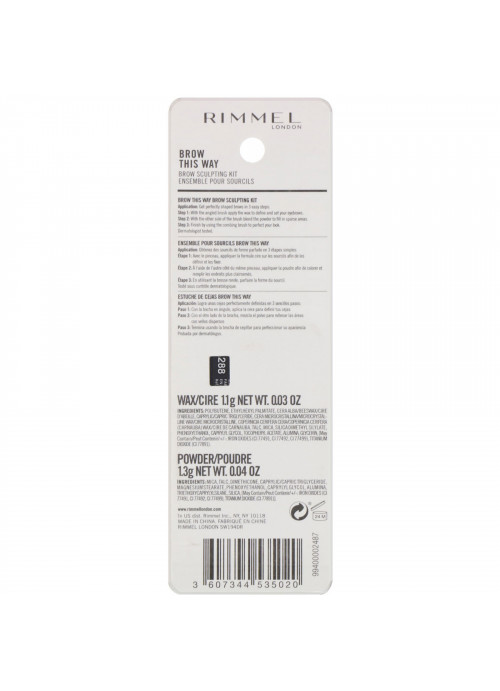 Rimmel London, Brow This Way Brow Sculpting Kit, 001 Blonde, 1 Kit