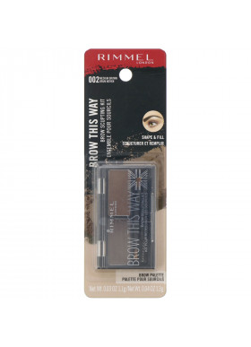 Rimmel London, Brow This Way Brow Sculpting Kit, 002 Medium Brown, 1 Kit