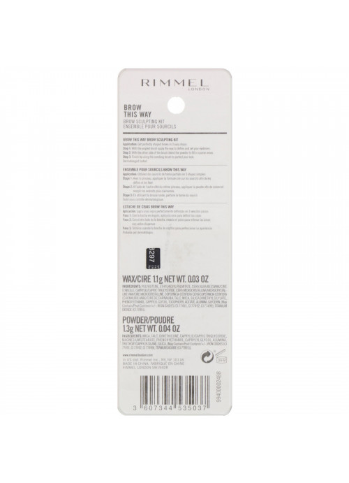 Rimmel London, Brow This Way Brow Sculpting Kit, 002 Medium Brown, 1 Kit