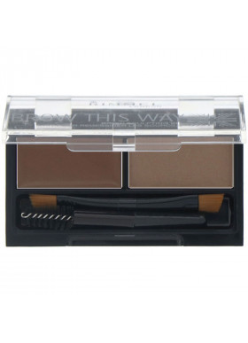 Rimmel London, Brow This Way Brow Sculpting Kit, 002 Medium Brown, 1 Kit