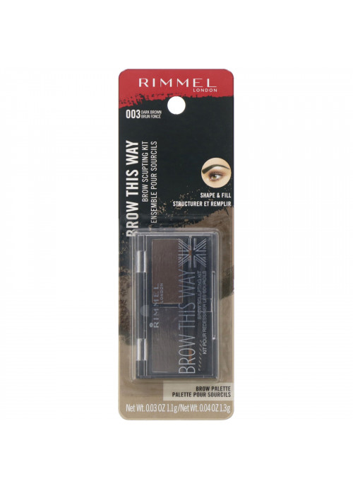 Rimmel London, Brow This Way Brow Sculpting Kit, 003 Dark Brown, 1 Kit
