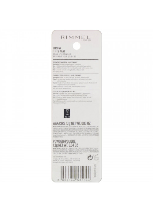 Rimmel London, Brow This Way Brow Sculpting Kit, 003 Dark Brown, 1 Kit