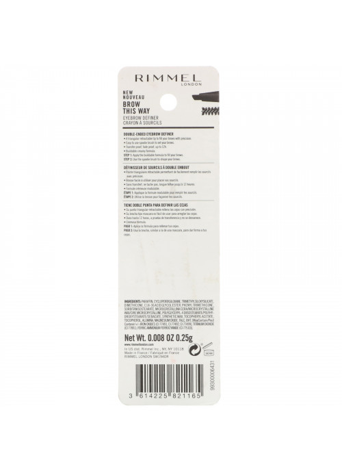 Rimmel London, Brow This Way Eyebrow Definer, 003 Dark Brown, 0.008 oz (.25g)