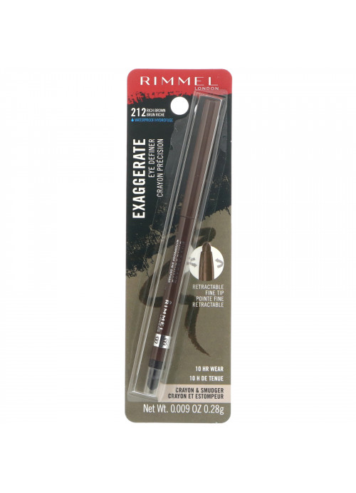 Rimmel London, Exaggerate Eye Definer, 212 Rich Brown, 0.009 oz (.28 g)