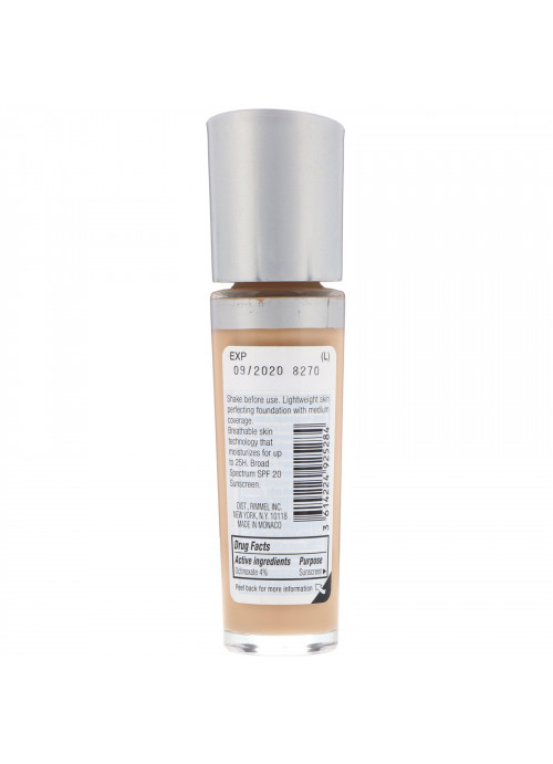 Rimmel London, Lasting Finish 25HR Breathable Long Wear Foundation, 300 Sand, 1 fl oz (30 ml)