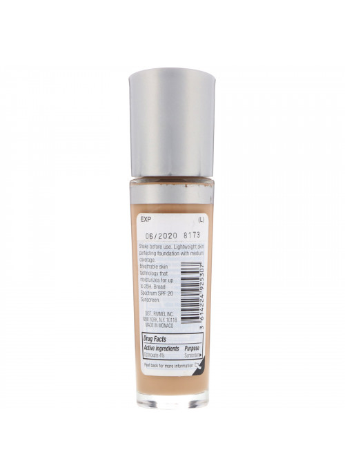 Rimmel London, Lasting Finish 25HR Breathable Long Wear Foundation, 400 Natural Beige, 1 fl oz (30 ml)