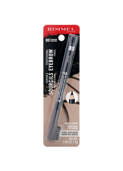 Rimmel London, Professional Eyebrow Pencil, 001 Dark Brown, .05 oz (1.4 g)