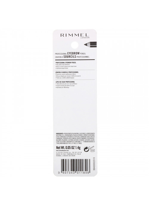 Rimmel London, Professional Eyebrow Pencil, 001 Dark Brown, .05 oz (1.4 g)