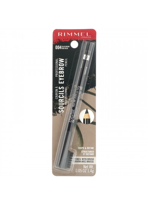 Rimmel London, Professional Eyebrow Pencil, 004 Black Brown, .05 oz (1.4 g)