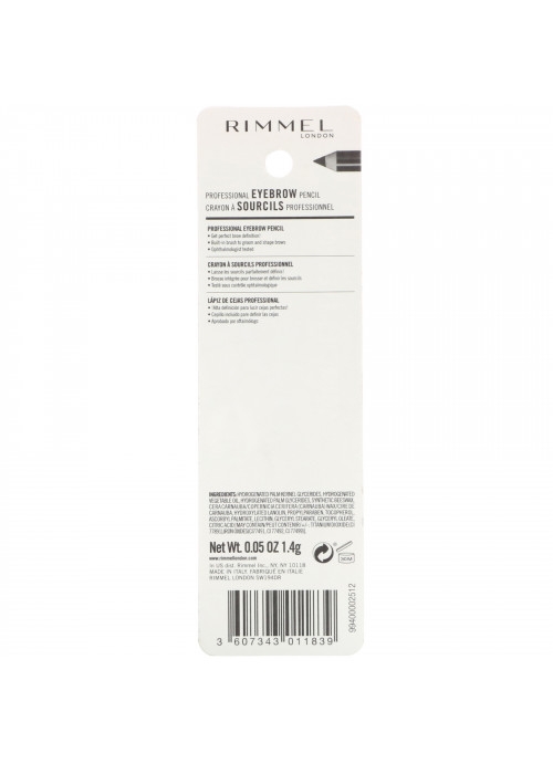 Rimmel London, Professional Eyebrow Pencil, 004 Black Brown, .05 oz (1.4 g)