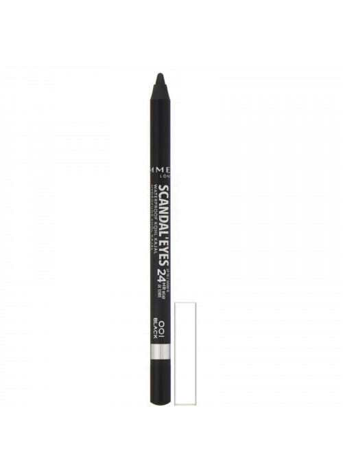 Rimmel London, Scandaleyes, 24HR Wear, Waterproof Kohl Kajal Liner, 001 Black, .04 oz (1.3 g)