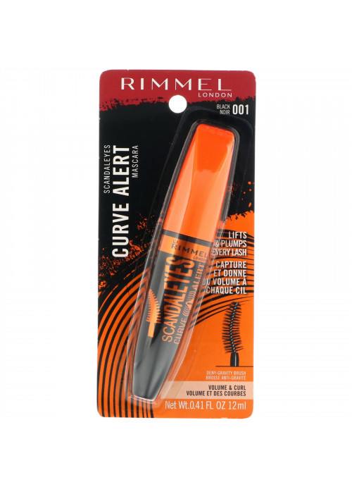 Rimmel London, Scandaleyes Curve Alert Mascara, 001 Black, 0.41 fl oz (12 ml)