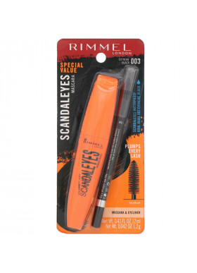 Rimmel London, Scandaleyes Mascara with Waterproof Kohl Kajal Liner, 003 Extreme Black, 2 Piece Set