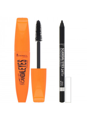 Rimmel London, Scandaleyes Mascara with Waterproof Kohl Kajal Liner, 003 Extreme Black, 2 Piece Set