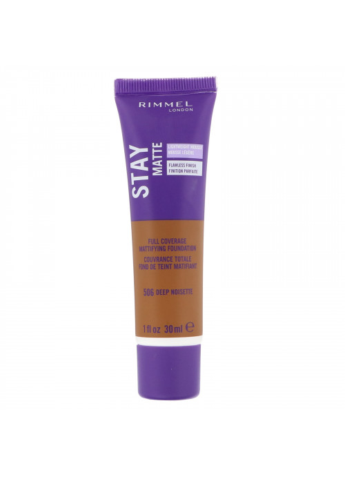 Rimmel London, Stay Matte Full Coverage Mattifying Foundation, 506 Deep Noisette, 1 fl oz (30 ml)
