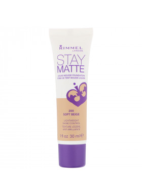 Rimmel London, Stay Matte Liquid Mousse Foundation, 200 Soft Beige, 1 fl oz (30 ml)