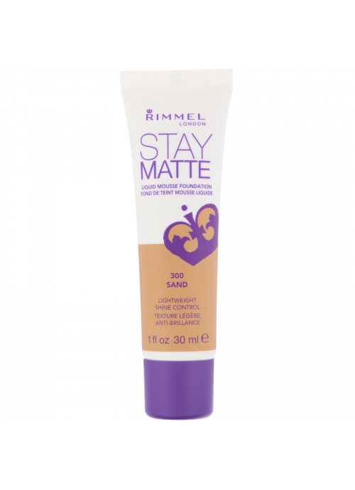 Rimmel London, Stay Matte Liquid Mousse Foundation, 300 Sand, 1 fl oz (30 ml)