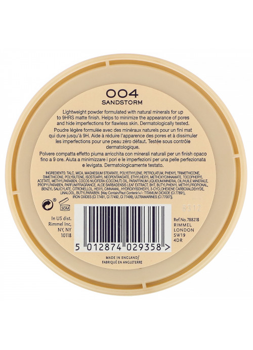 Rimmel London, Stay Matte Pressed Powder, Lightweight Mattifying, 004 Sandstorm, 0.49 oz (14 g)
