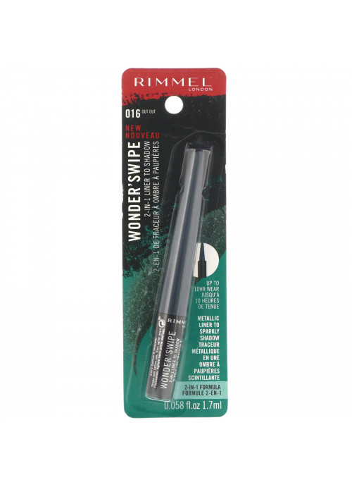 Rimmel London, Wonder'Swipe 2-in-1 Liner to Shadow, 016 Out Out, .058 fl oz (1.7 ml)