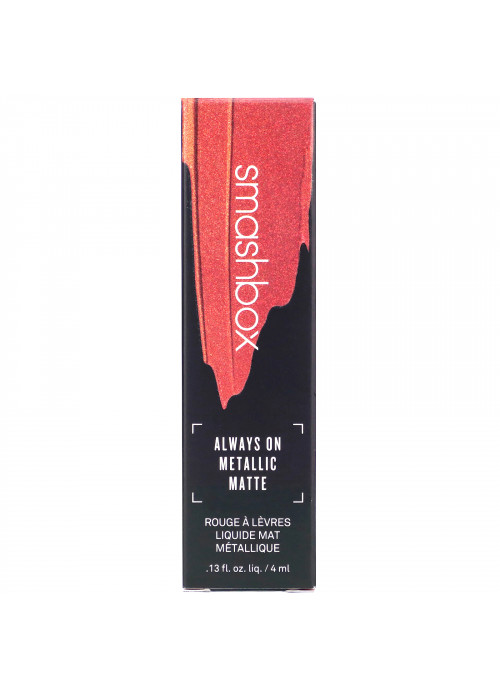 Smashbox, Always On  Metallic Matte Liquid Lipstick, Rust Fund, 0.13 fl oz (4 ml)