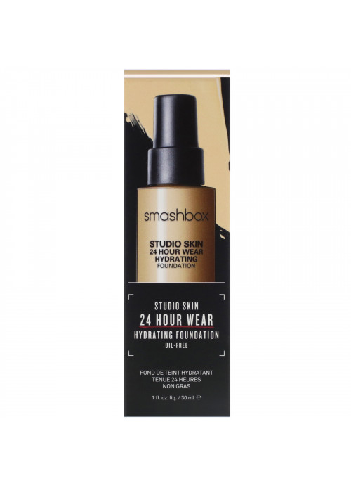 Smashbox, Studio Skin 24 Hour Wear Hydrating Foundation, 2.2 Light Medium With Warm Peach Undertone, 1 fl oz (30 ml)