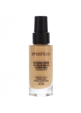 Smashbox, Studio Skin 24 Hour Wear Hydrating Foundation, 2.2 Light Medium With Warm Peach Undertone, 1 fl oz (30 ml)