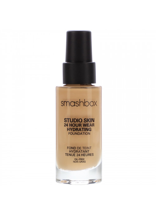 Smashbox, Studio Skin 24 Hour Wear Hydrating Foundation, 2.2 Light Medium With Warm Peach Undertone, 1 fl oz (30 ml)