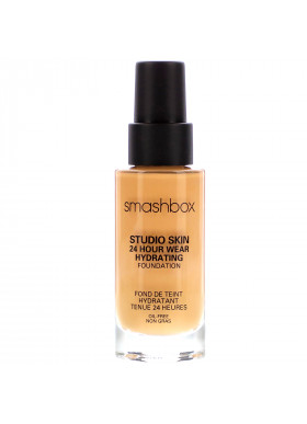 Smashbox, Studio Skin 24 Hour Wear Hydrating Foundation 2.4 Light Medium with Warm Peach Undertone, 1 fl oz (30 ml)