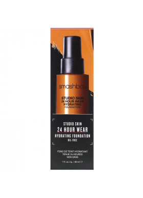 Smashbox, Studio Skin 24 Hour Wear Hydrating Foundation, 4.0 Medium Dark with Warm Peach Undertone, 1 fl oz (30 ml)