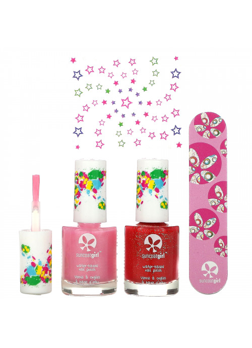 SuncoatGirl, Natural Nail Salon Kit, Little Valentine, 4 Piece Set