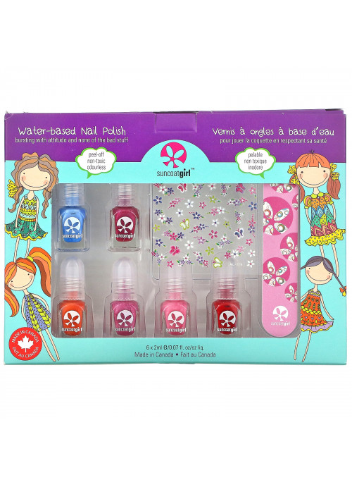 SuncoatGirl, Water-Based Nail Polish Mini Mani Kit,  8 Pieces