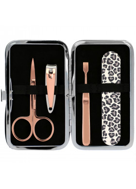 The Vintage Cosmetic Co., Manicure Purse, Leopard Print, 1 Kit