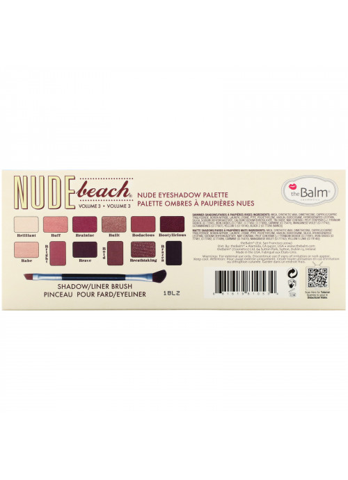 theBalm Cosmetics, Nude Beach, Volume 3, Nude Eyeshadow Palette, 0.336 oz (9.6 g)