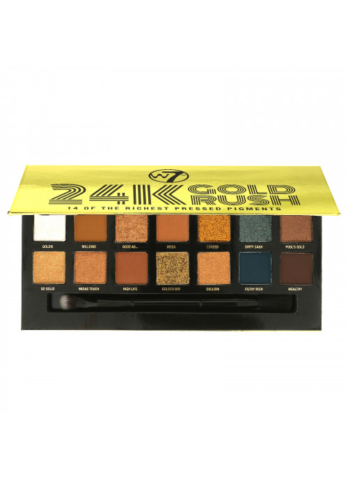 W7, 24K Gold Rush, Pressed Pigment Palette, 0.39 oz (11.2 g)