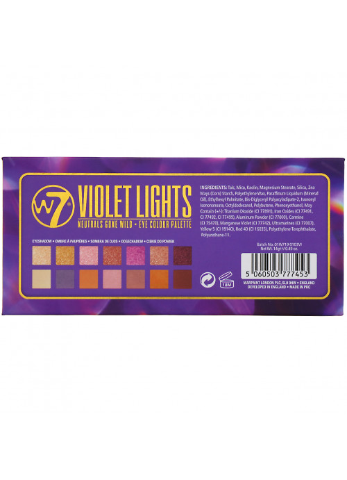 W7, Violet Lights,Neutrals Gone Wild, Eye Colour Palette, 0.39 oz (11.2 g)