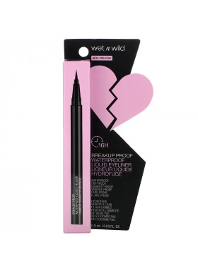 Wet n Wild, Breakup Proof Waterproof Liquid Eyeliner, Ultra Black, 0.03 fl oz (0.9 ml)