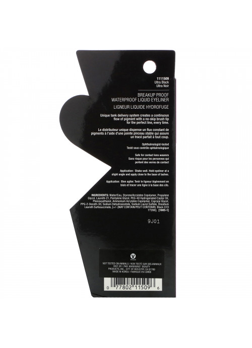 Wet n Wild, Breakup Proof Waterproof Liquid Eyeliner, Ultra Black, 0.03 fl oz (0.9 ml)