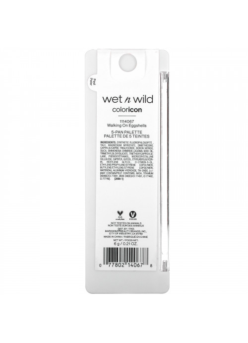 Wet n Wild, Color Icon, 5-Pan Shadow Palette, Walking On Eggshells, 0.21 oz (6 g)