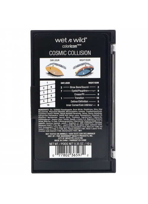 Wet n Wild, Color Icon Eyeshadow Palette, 762C Cosmic Collision, 0.35 oz (10 g)