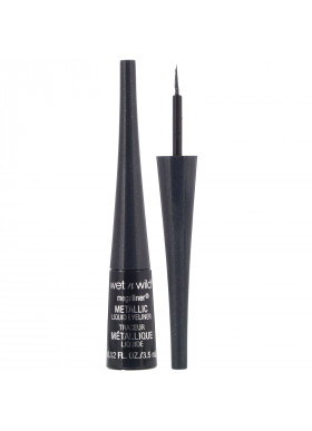Wet n Wild, MegaLiner Metallic Liquid Eyeliner, Cosmic Black, 0.12 fl oz (3.5 ml)
