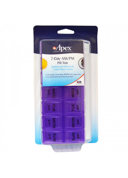 Apex, 7-Day AM/PM Pill Tray, 1 Pill Tray