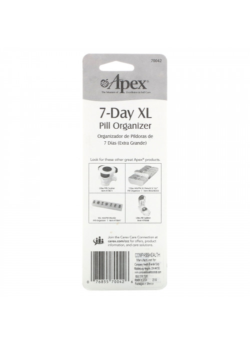 Apex, 7-Day Pill Organizer, X-Large, 1 Count
