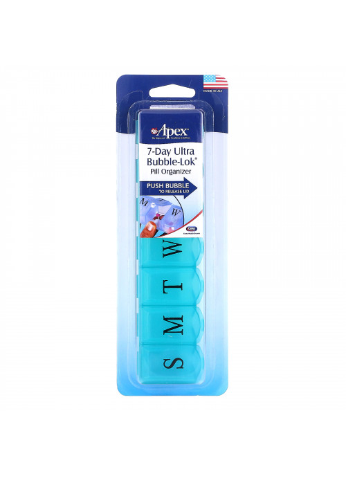 Apex, 7-Day Ultra Bubble-Lok Pill Organizer, 1 Pill Case