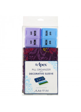 Apex, Pill Organizer with Decorative Sleeve, AM/PM, 2 Pill Organizers