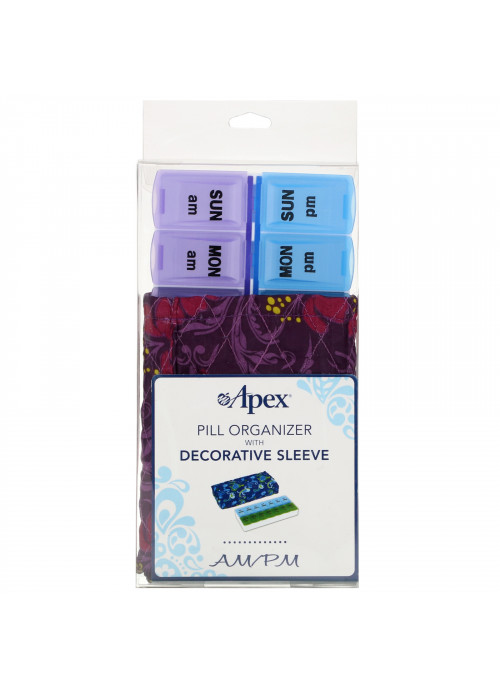 Apex, Pill Organizer with Decorative Sleeve, AM/PM, 2 Pill Organizers