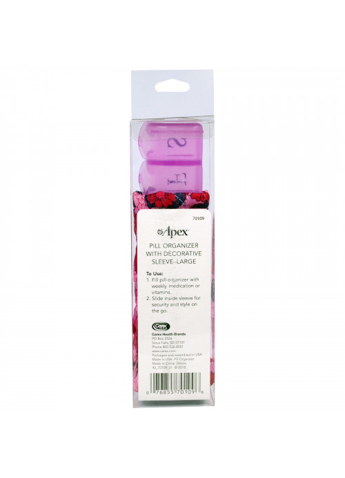 Apex, Pill Organizer with Decorative Sleeve, Large, 1 Pill Organizer