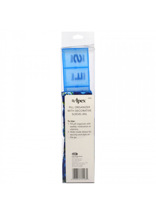 Apex, Pill Organizer with Decorative Sleeve, XXL, 1 Pill Organizer